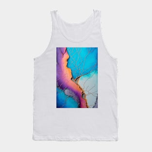 Apricot Fusion - Abstract Alcohol Ink Resin Art Tank Top